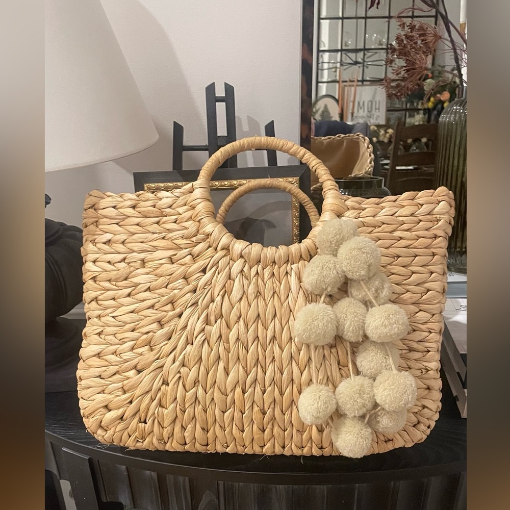 Summer Beach Bag, Ladies Corn Husk  Handbag,